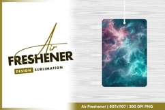 Teal and pink nebula galaxy background air freshener png Product Image 1