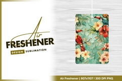 Toucans hibiscus floral tropical vintage air freshener png Product Image 1