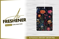 Embroidered flowers on dark blue background air freshener Product Image 1