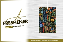 Colorful embroidered flowers on black air freshener png Product Image 1