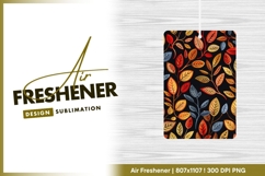 Autumn leaves pattern on black background air freshener png Product Image 1
