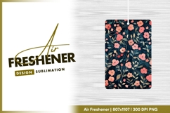 Floral pattern with pink flowers on dark air freshener png Product Image 1