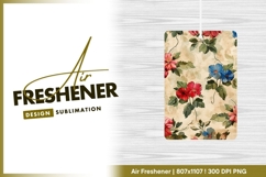 Vintage floral pattern red and blue flowers air freshener Product Image 1