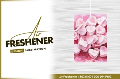 Watercolor pink heart candy pile artwork air freshener png Product Image 1