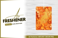 Orange flowers and leaves on yellow background air freshener Product Image 1