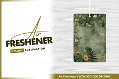 Botanical green floral background with flowers air freshener Product Image 1