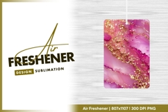 Pink marble abstract with golden glitter air freshener Product Image 1