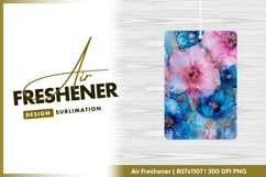 Pink and blue floral abstract illustration air freshener png Product Image 1