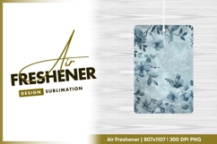Blue floral frame with grunge background air freshener Product Image 1