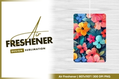Vibrant floral pattern on dark background air freshener png Product Image 1