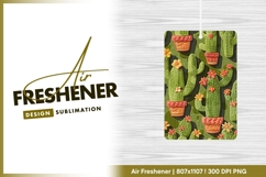 Cactus pattern with flowers and pots air freshener png Product Image 1