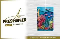 Colorful paper cut underwater scene with fish air freshener Product Image 1