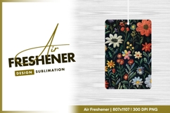 Floral embroidery pattern dark background air freshener Product Image 1