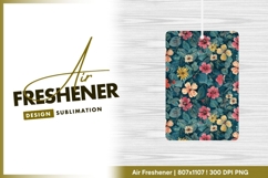 Floral pattern on dark teal background design air freshener Product Image 1