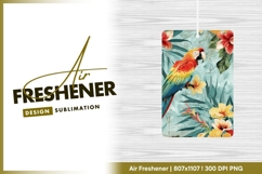 Colorful parrot with tropical flowers air freshener Product Image 1