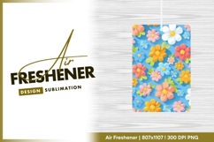 Colorful flowers seamless pattern on blue air freshener Product Image 1