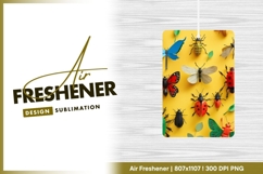 Papercraft insects on yellow background air freshener png Product Image 1