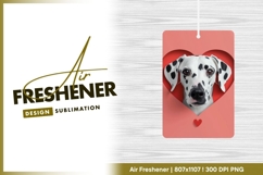 Dalmatian dog with red heart background air freshener png Product Image 1