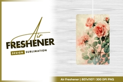Vintage watercolor roses elegant floral air freshener png Product Image 1