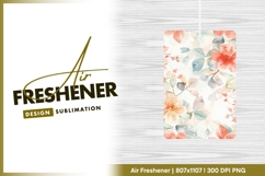 Watercolor floral pattern with leaves air freshener png Product Image 1