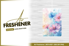 Watercolor cosmos flowers in pastel colors air freshener png Product Image 1