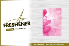 Pink watercolor hearts soft romantic air freshener png Product Image 1