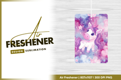 Cute cartoon unicorn on starry clouds Air Freshener Product Image 1