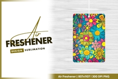 Groovy colorful flower power pattern air freshener png Product Image 1