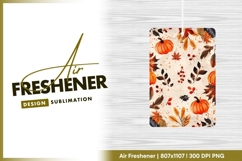 Watercolor autumn pumpkin and leaves air freshener Product Image 1