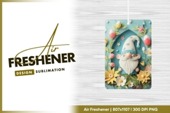 Cute gnome with flowers springtime air freshener png Product Image 1