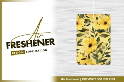 Watercolor floral pattern yellow air freshener png Product Image 1