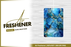 Blue and gold ink marble abstract texture air freshener png Product Image 1