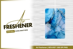 Blue alcohol ink abstract art with gold air freshener png Product Image 1