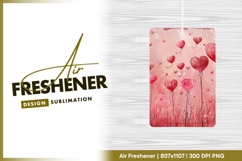 Pink heart balloons romantic valentines air freshener png Product Image 1
