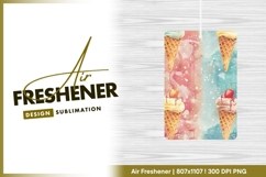 Watercolor ice cream cones air freshener png Product Image 1