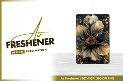 Abstract golden flower on black background Air Freshener Product Image 1