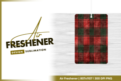 Red and green distressed plaid pattern texture Air Freshener Product Image 1