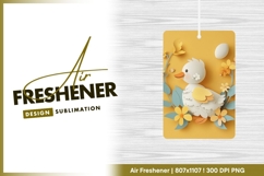 Paper cut duckling with flowers and egg air freshener png Product Image 1