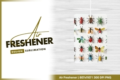Colorful paper cutout insects on white air freshener png Product Image 1