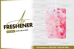 Pink watercolor hearts background air freshener png Product Image 1