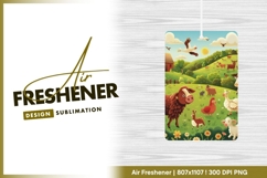 Cartoon Farm Scene with Cows Sheep Birds air freshener Product Image 1