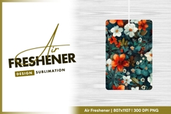 Floral Pattern with Orange White and Teal air freshener Product Image 1