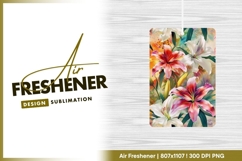 Colorful Lilies Floral Pattern with Red air freshener Product Image 1