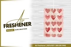 Red Watercolor Hearts Pattern on Textured air freshener Product Image 1