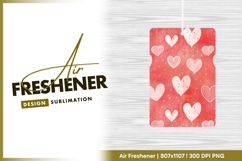 Pink and White Heart Pattern on Red air freshener Product Image 1