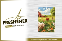 Farm Scene Illustration Cows Sheep Barn air freshener Product Image 1