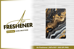Black white and gold marbling texture Air Freshener Product Image 1