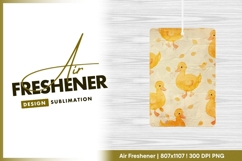 Watercolor Yellow Ducks and Leaf Shapes on air freshener Product Image 1