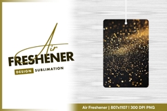 Bokeh Effect Golden Glitter Sparkles on Black air freshener Product Image 1