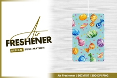 Watercolor Candy Pattern on Light Blue air freshener Product Image 1